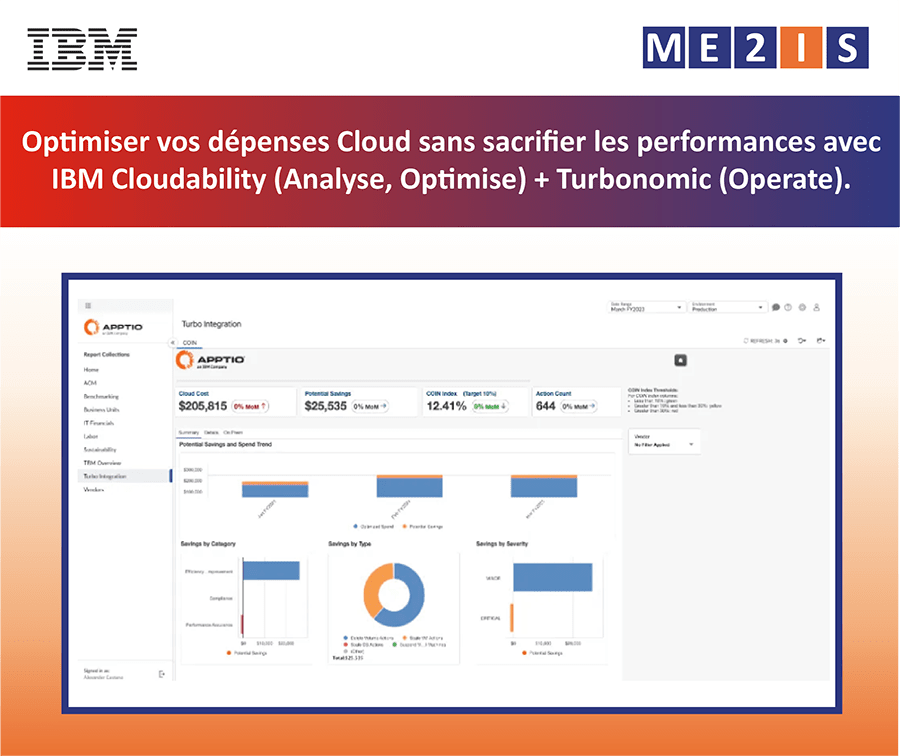 Optimiser vos dépenses Cloud sans sacrifier les performances avec IBM Cloudability (Analyse, Optimise) + Turbonomic (Operate).